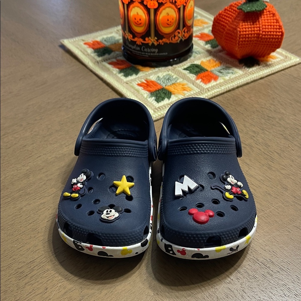 CROCS Kids Navy Sandals with Mickey Mouse Accents